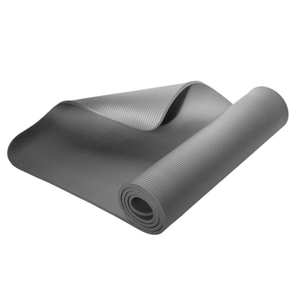Yogamatte, rutschfest, grau, 6 mm Dicke
