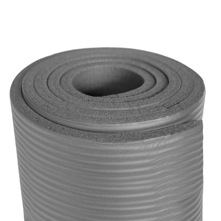 Yogamatte, rutschfest, grau, 6 mm Dicke