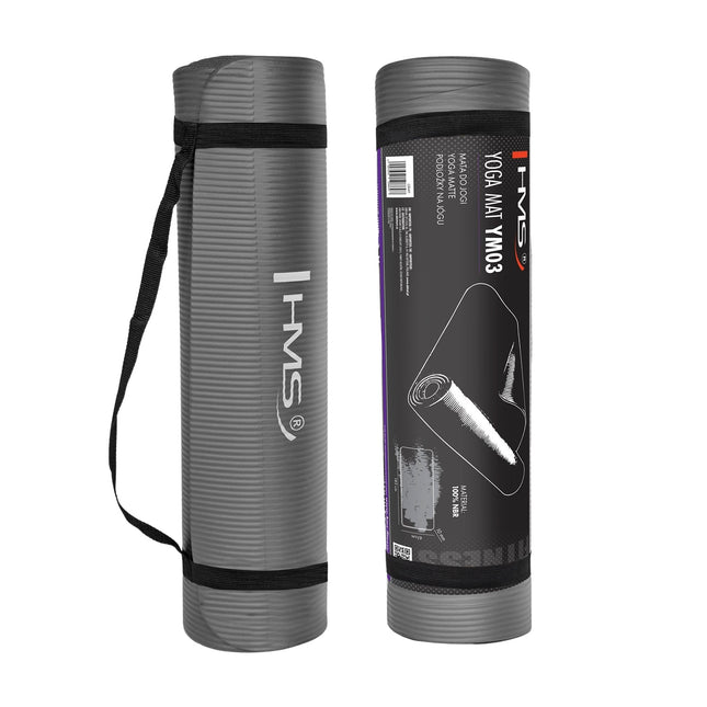 Yogamatte, rutschfest, grau, 6 mm Dicke