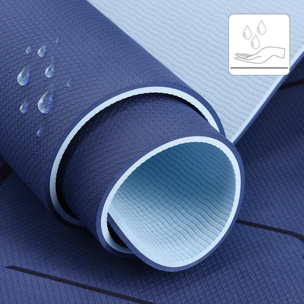 Yoga Mat TPE, Dark Blue, Non-Slip, 10mm Thick