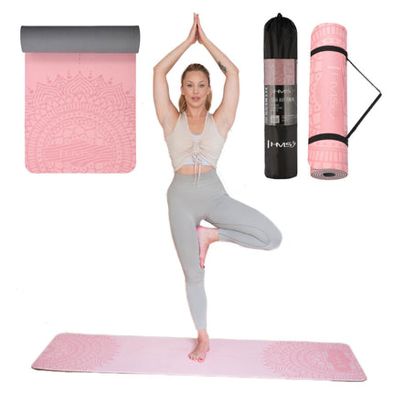 Yoga Mat TPE, Light Pink, Non-Slip, 10mm