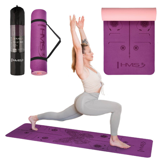 Yogamatte TPE Violett – rutschfest, umweltfreundlich