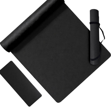 Yoga and Pilates Mat 5 mm with Carrying Strap, 68 x 183 cm, Black