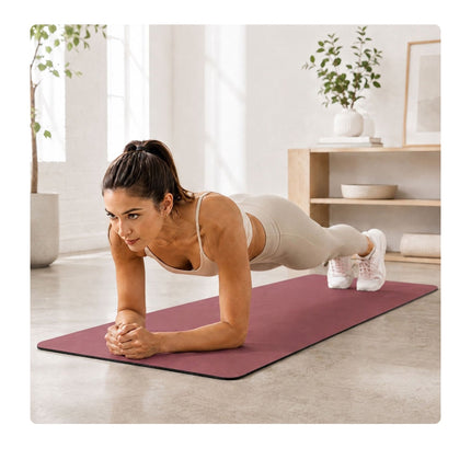 Yoga and Pilates Mat 5 mm with Carrying Strap, 68 x 183 cm, Burgundy