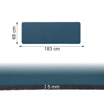 Yoga and Pilates Mat 5 mm with Carrying Strap, 68 x 183 cm, Dark Blue
