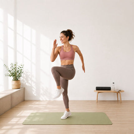 Yoga and Pilates Mat 5 mm with Carrying Strap, 68 x 183 cm, Sage Green