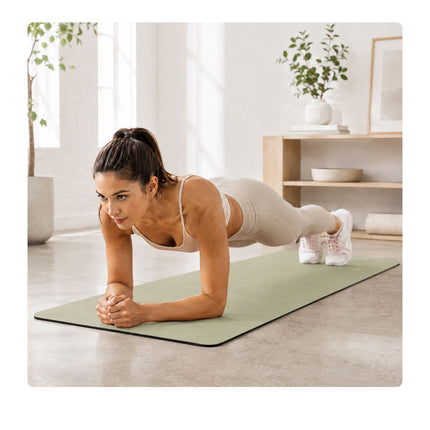 Yoga and Pilates Mat 5 mm with Carrying Strap, 68 x 183 cm, Sage Green