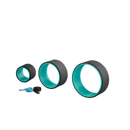 Yoga wheel set of 3 with 2 yoga bands