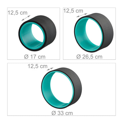 Yoga wheel set of 3 with 2 yoga bands