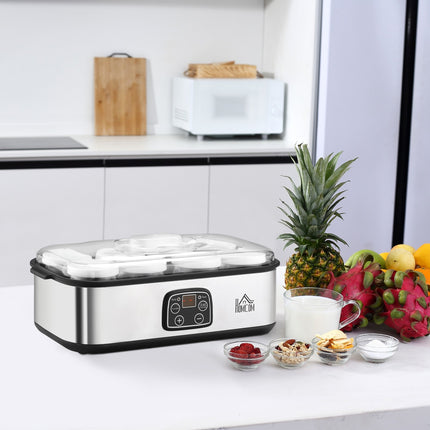 Yogurt machine 25W with LCD, 8 jars and adjustable temperature