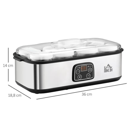 Yogurt machine 25W with LCD, 8 jars and adjustable temperature