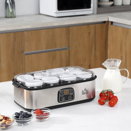 Yogurt machine 25W with LCD, 8 jars and adjustable temperature