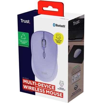 Yvi+ kabellose Maus Bluetooth / 2.4 GHz Lila