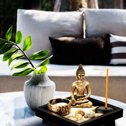 Zen garden with Buddha