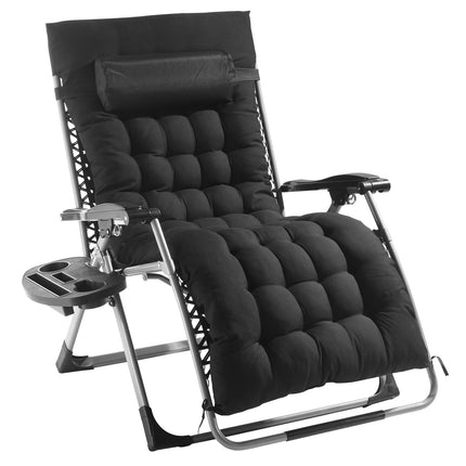Zero Gravity Chair, 33 Inch Adjustable, 500 lb, Cup Holder