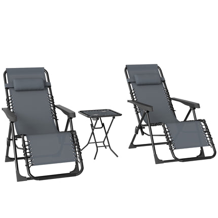 Zero Gravity Chair Set with Table, Adjustable Recline