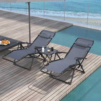 Zero Gravity Chair Set with Table, Adjustable Recline