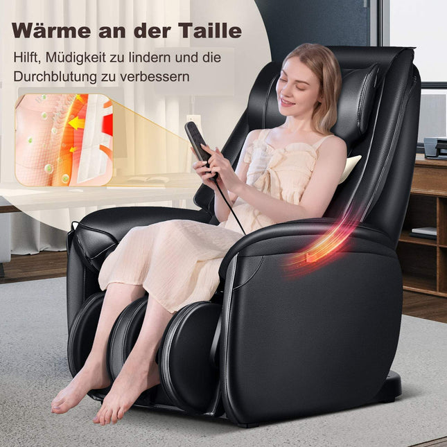 Zero Gravity Ganzkörper-Massagesessel mit Wärmefunktion, Schwarz