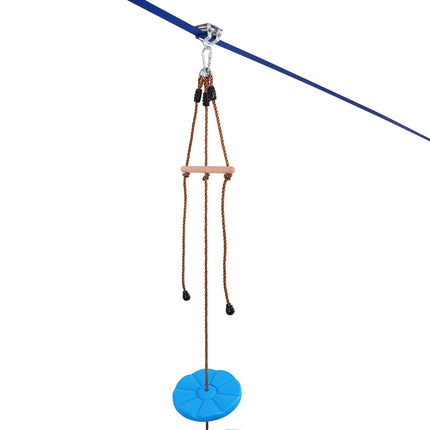 Zip Line Kit, 52 Ft, 500 Lb, Harness, Seat, Handlebar