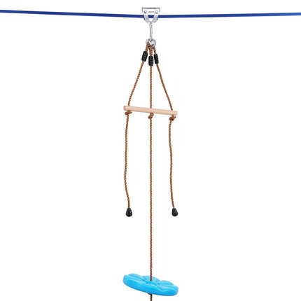 Zip Line Kit, 52 Ft, 500 Lb, Harness, Seat, Handlebar