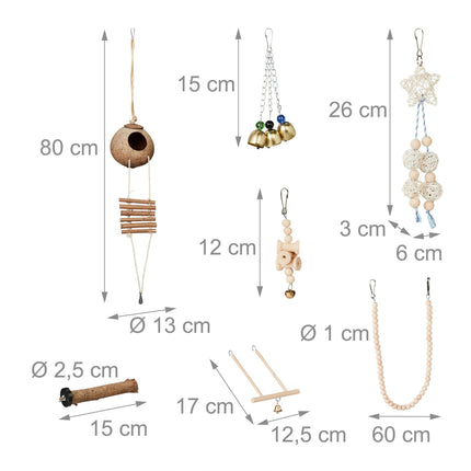 bird toy in 7 parts