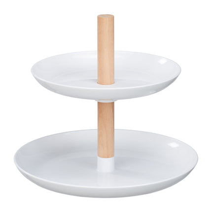 Etagere in zwei Etagen Kunststoff und Holz