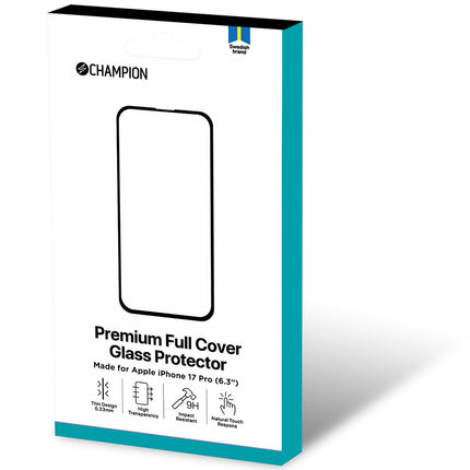 Tvrzené sklo na iPhone 17 Pro, černé