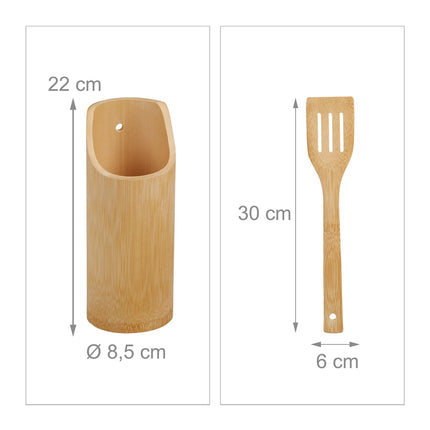 ensemble d'ustensiles de cuisine en 6 pièces en bambou
