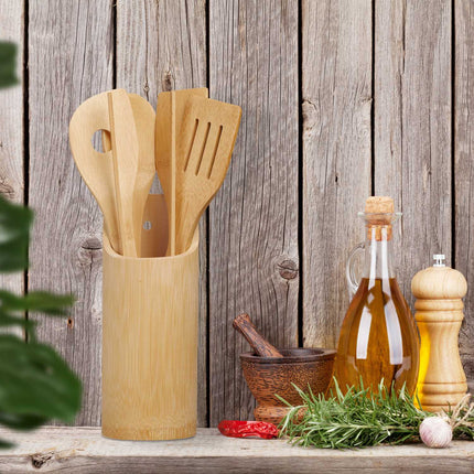 ensemble d'ustensiles de cuisine en 6 pièces en bambou