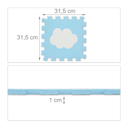 Puzzlematte mit 18 Teilen Wolke
