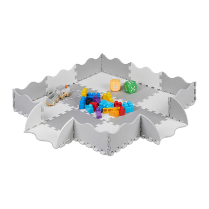 tapis puzzle avec 25 pièces et bordure