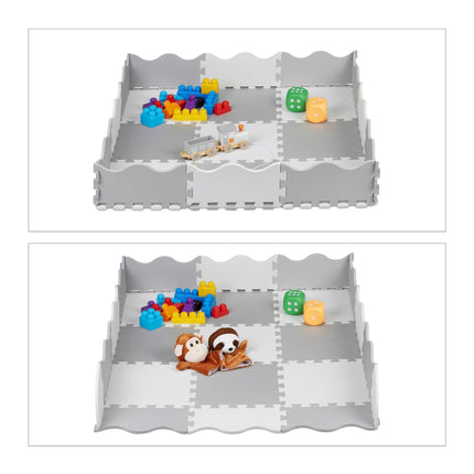 tapis puzzle avec 25 pièces et bordure