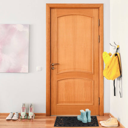 rectangular iron look rubber door mat