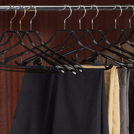 10er Set schwarze Kleiderbügel mit Anti-Rutsch