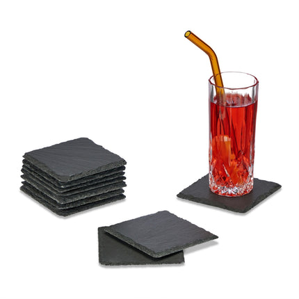 lot de 10 sous-verres en ardoise 10x10 cm