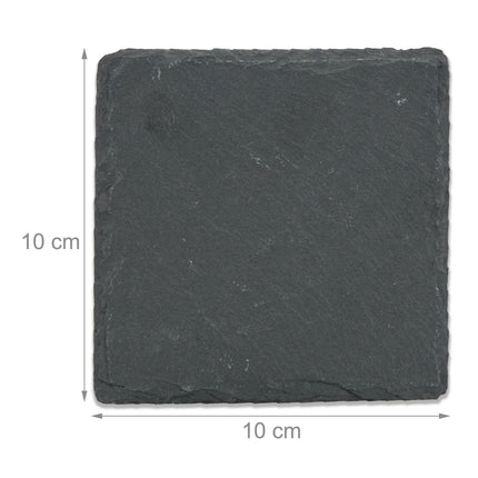 lot de 10 sous-verres en ardoise 10x10 cm