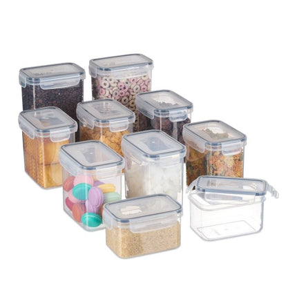 set of 10 storage jars with lids