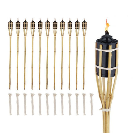 set of 12 garden torches 90 cm