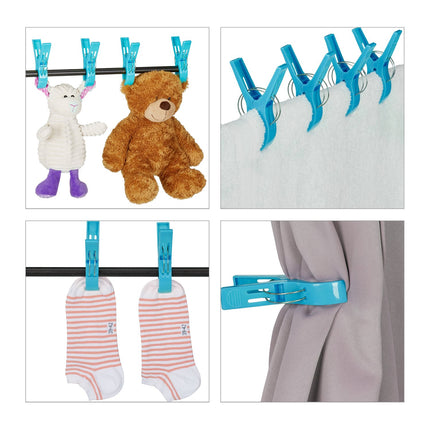 16er Set Strandtuchklammern in Blau/Pink