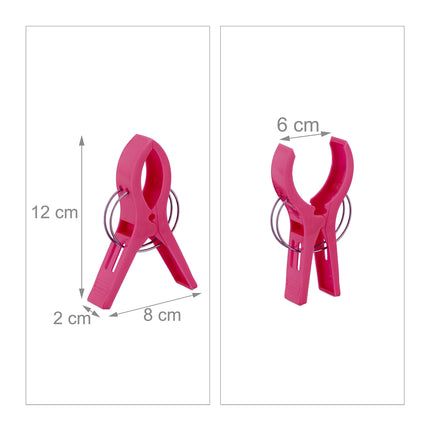 16er Set Strandtuchklammern in Blau/Pink