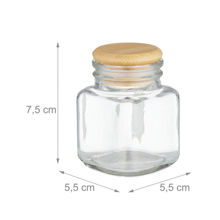set of 16 spice jars square bamboo