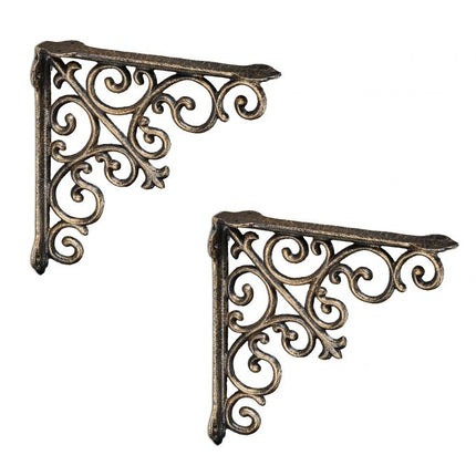 ensemble de 2 supports d'étagères antiques