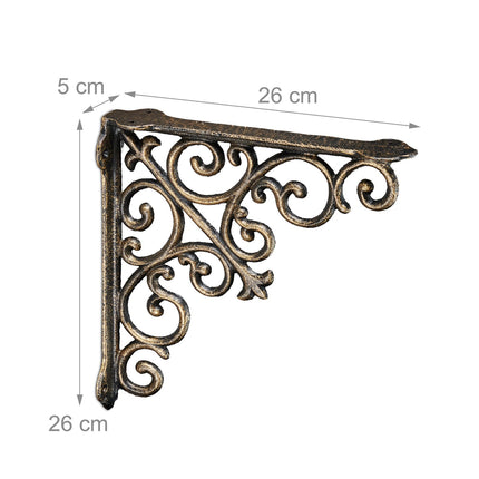 ensemble de 2 supports d'étagères antiques
