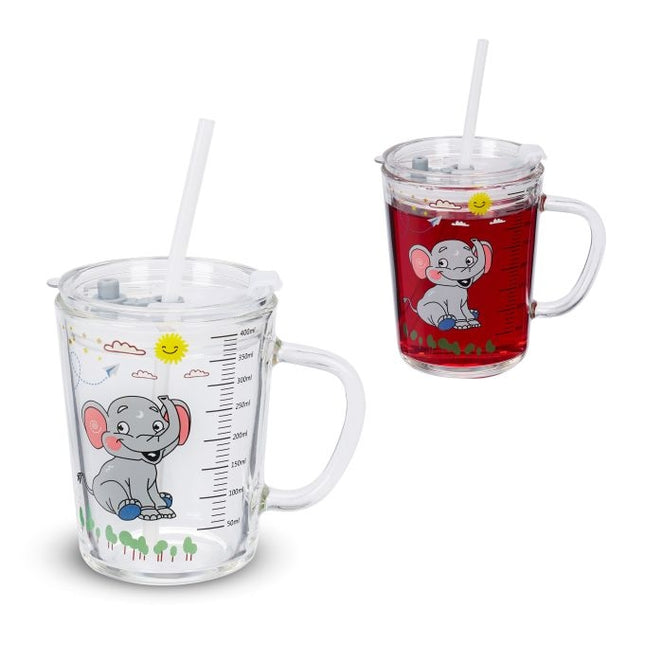 2er-Set Kindergläser mit Elefantenmotiv