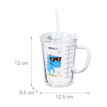 2er-Set Kindergläser mit Dinosaurier-Motiven