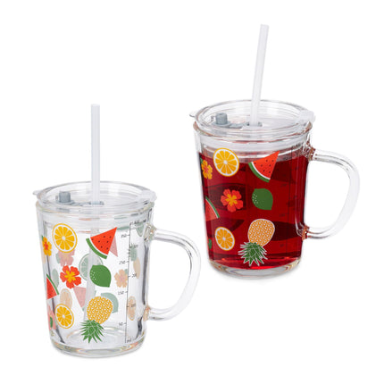 lot de 2 verres pour enfants à motifs de fruits