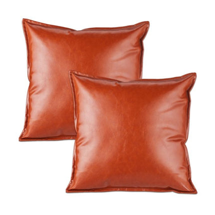 set of 2 cushions in leather look
