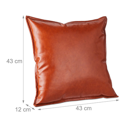 set of 2 cushions in leather look