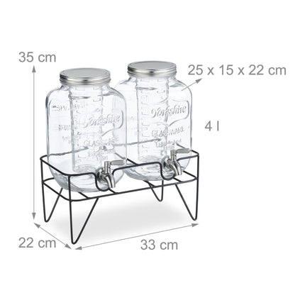 lot de 2 contenants à boisson 4L avec support