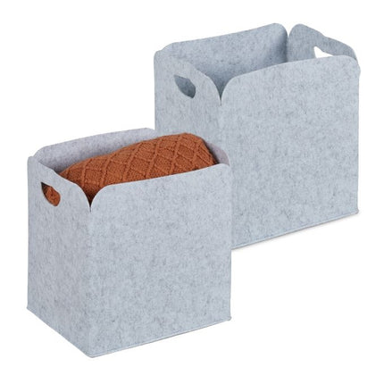 set of 2 felt storage baskets